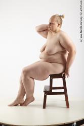 Nude Woman White Sitting poses - ALL Overweight medium blond Sitting poses - simple Standard Photoshoot Pinup