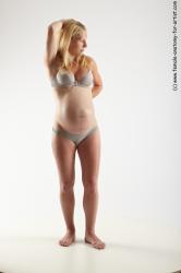 Underwear Woman White Standing poses - ALL Pregnant long blond Standing poses - simple Academic