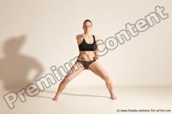 Underwear Martial art Woman White Moving poses Average long colored Dynamic poses Academic