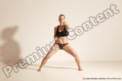 Underwear Martial art Woman White Moving poses Average long colored Dynamic poses Academic