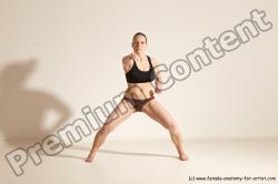 Underwear Martial art Woman White Moving poses Average long colored Dynamic poses Academic