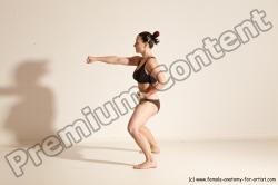 Underwear Martial art Woman White Moving poses Average long colored Dynamic poses Academic