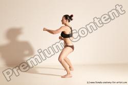 Underwear Martial art Woman White Moving poses Average long colored Dynamic poses Academic