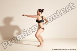 Underwear Martial art Woman White Moving poses Average long colored Dynamic poses Academic