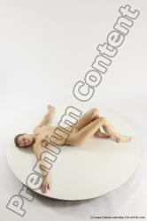 Nude Woman White Laying poses - ALL Athletic Laying poses - on back long blond Multi angle poses Pinup
