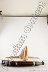 Nude Woman White Laying poses - ALL Athletic Laying poses - on back long blond Multi angle poses Pinup