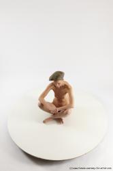 Nude Woman White Sitting poses - ALL Slim bald Sitting poses - simple Multi angle poses Pinup