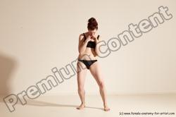 Underwear Martial art Woman White Moving poses Average long brown Dynamic poses Academic