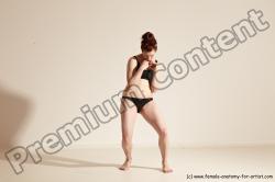 Underwear Martial art Woman White Moving poses Average long brown Dynamic poses Academic