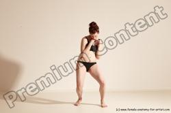 Underwear Martial art Woman White Moving poses Average long brown Dynamic poses Academic