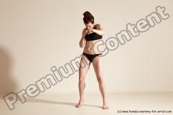 Underwear Martial art Woman White Moving poses Average long brown Dynamic poses Academic