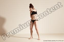 Underwear Martial art Woman White Moving poses Average long brown Dynamic poses Academic