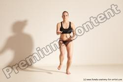 Underwear Martial art Woman White Moving poses Average long colored Dynamic poses Academic