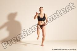 Underwear Martial art Woman White Moving poses Average long colored Dynamic poses Academic