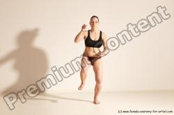 Underwear Martial art Woman White Moving poses Average long colored Dynamic poses Academic