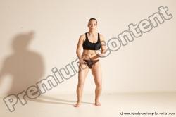 Underwear Martial art Woman White Moving poses Average long colored Dynamic poses Academic