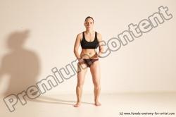 Underwear Martial art Woman White Moving poses Average long colored Dynamic poses Academic