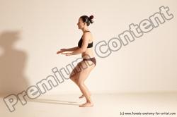 Underwear Martial art Woman White Moving poses Average long colored Dynamic poses Academic