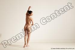 Nude Gymnastic poses Woman White Slim long brown Dancing Dynamic poses Pinup