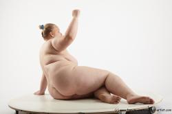 Nude Woman White Sitting poses - ALL Overweight medium blond Sitting poses - simple Standard Photoshoot Pinup