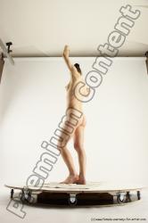 Nude Woman White Standing poses - ALL Slim long brown Standing poses - simple Multi angle poses Pinup