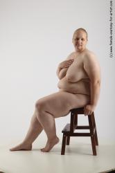 Nude Woman White Sitting poses - ALL Overweight medium blond Sitting poses - simple Standard Photoshoot Pinup