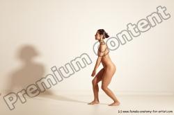 Nude Gymnastic poses Woman White Moving poses Athletic medium brown Dynamic poses Pinup