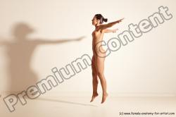 Nude Gymnastic poses Woman White Moving poses Athletic medium brown Dynamic poses Pinup