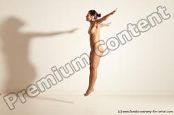 Nude Gymnastic poses Woman White Moving poses Athletic medium brown Dynamic poses Pinup