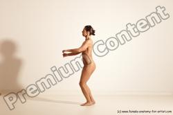 Nude Gymnastic poses Woman White Moving poses Athletic medium brown Dynamic poses Pinup