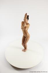 Nude Woman White Standing poses - ALL Slim long brown Standing poses - simple Multi angle poses Pinup