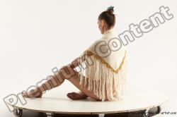 Underwear Woman White Sitting poses - ALL Athletic long brown Sitting poses - simple Multi angle poses Academic