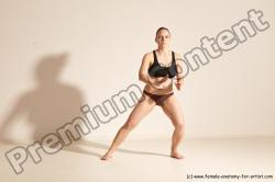 Underwear Martial art Woman White Moving poses Average long colored Dynamic poses Academic