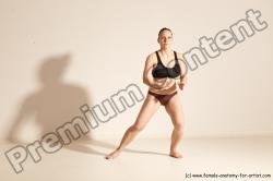 Underwear Martial art Woman White Moving poses Average long colored Dynamic poses Academic