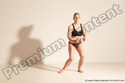 Underwear Martial art Woman White Moving poses Average long colored Dynamic poses Academic