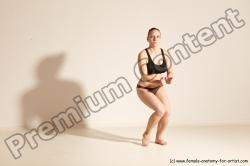 Underwear Martial art Woman White Moving poses Average long colored Dynamic poses Academic