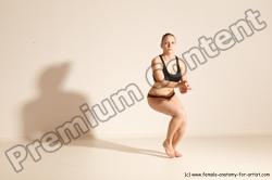 Underwear Martial art Woman White Moving poses Average long colored Dynamic poses Academic