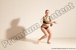 Underwear Martial art Woman White Moving poses Average long colored Dynamic poses Academic