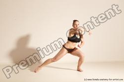 Underwear Martial art Woman White Moving poses Average long colored Dynamic poses Academic