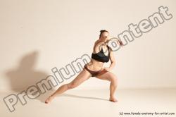 Underwear Martial art Woman White Moving poses Average long colored Dynamic poses Academic