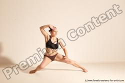 Underwear Martial art Woman White Moving poses Average long colored Dynamic poses Academic