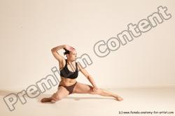 Underwear Martial art Woman White Moving poses Average long colored Dynamic poses Academic