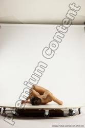 Nude Woman White Laying poses - ALL Slim Laying poses - on back long brown Multi angle poses Pinup