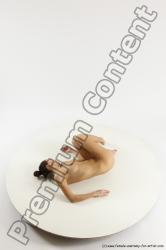 Nude Woman White Laying poses - ALL Slim Laying poses - on back long brown Multi angle poses Pinup