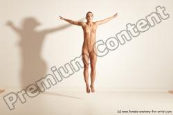 Nude Gymnastic poses Woman White Moving poses Athletic medium brown Dynamic poses Pinup