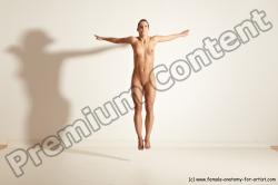 Nude Gymnastic poses Woman White Moving poses Athletic medium brown Dynamic poses Pinup