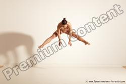 Nude Gymnastic poses Woman White Moving poses Athletic medium brown Dynamic poses Pinup