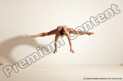 Nude Gymnastic poses Woman White Moving poses Athletic medium brown Dynamic poses Pinup