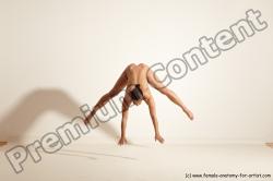 Nude Gymnastic poses Woman White Moving poses Athletic medium brown Dynamic poses Pinup