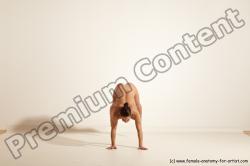 Nude Gymnastic poses Woman White Moving poses Athletic medium brown Dynamic poses Pinup